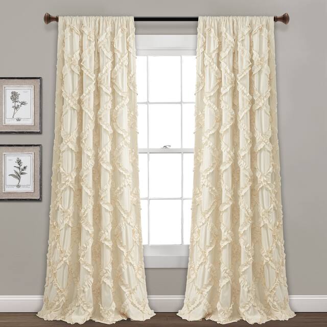 Lush Decor Ruffle Diamond Curtain Panel Pair