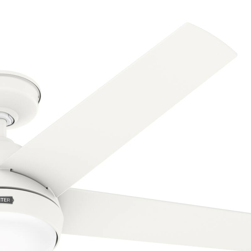 Hunter 52" Skyflow Outdoor Ceiling Fan w/ LED Light Kit, Wall Control - Coastal Modern Contemporary - WeatherMax - WET-RATED!