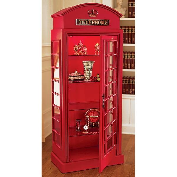 Shop Design Toscano British Telephone Booth Display Cabinet Free