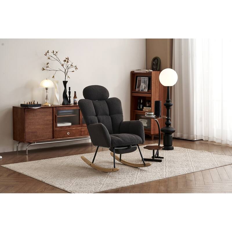 Teddy Fabric Upholstered Rocking Chair Accent Armchair Chair