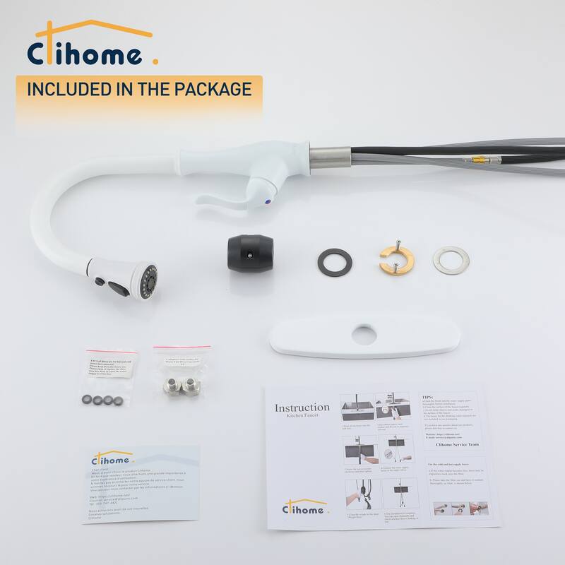 Clihome 3-Function 1 Handle PullDown Sprayer Kitchen Faucet