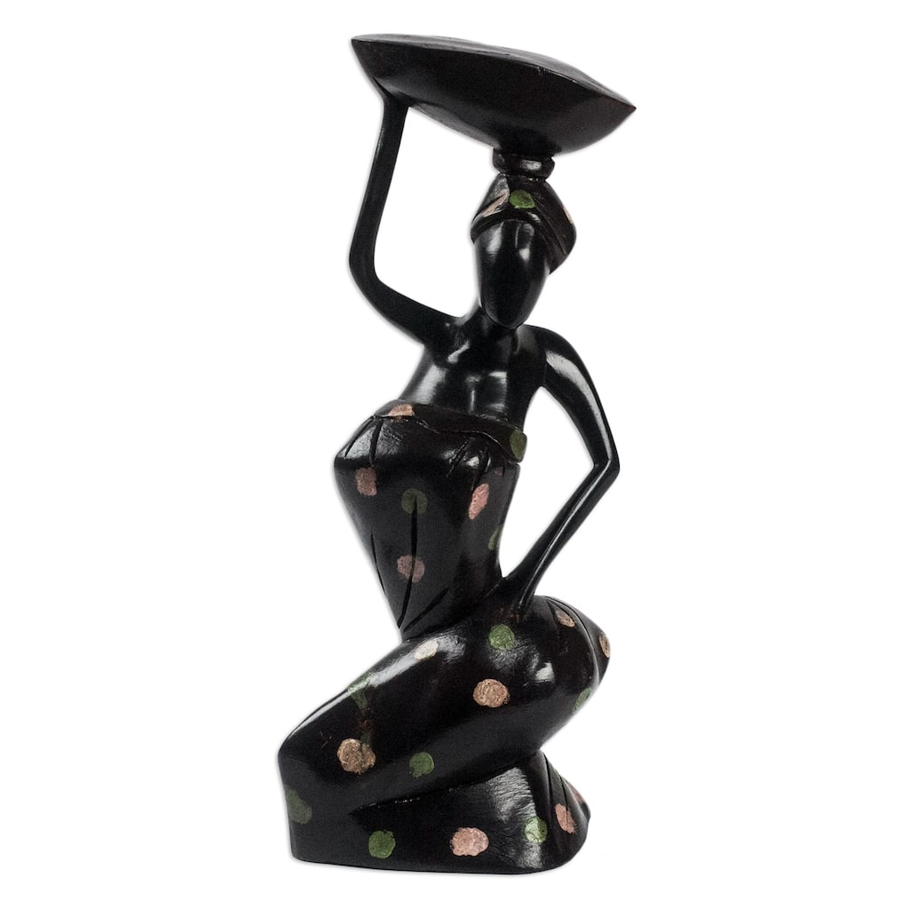 Novica Handmade Saleswoman Wood Sculpture