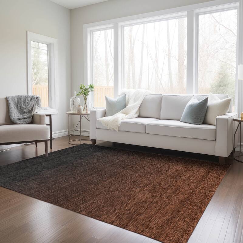 Machine Washable Indoor/ Outdoor Chantille Ombre Solid Rug