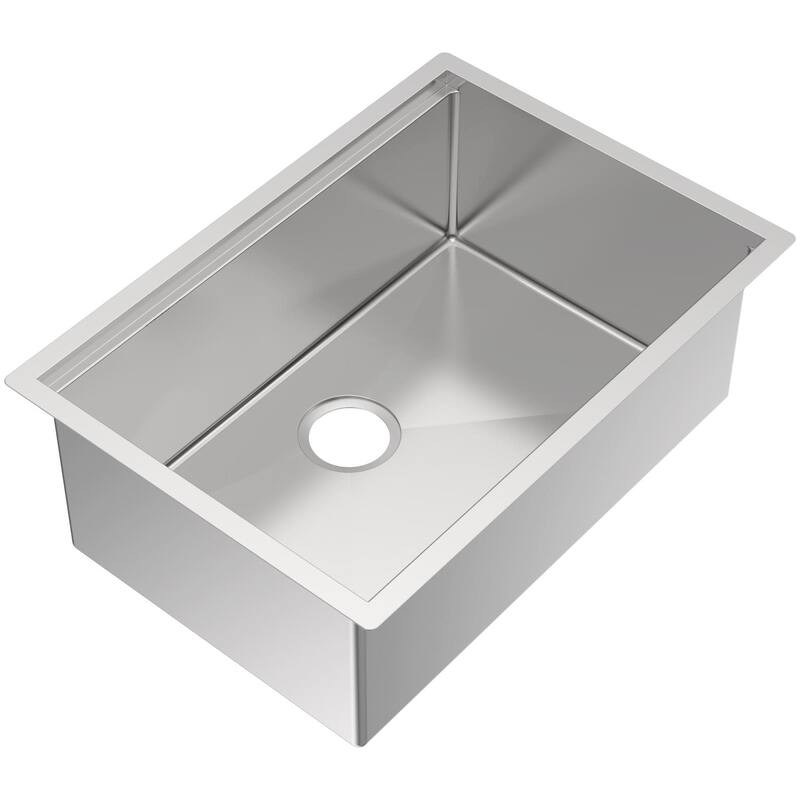 Whitehaus WHSW2719 27" Undermount Single Basin Stainless Steel Modern - Brushed Stainless Steel