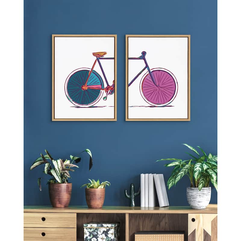 Kate and Laurel Sylvie Colorful Framed Canvas by Apricot and Birch
