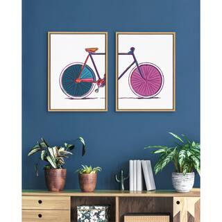Kate and Laurel Sylvie Colorful Framed Canvas by Apricot and Birch