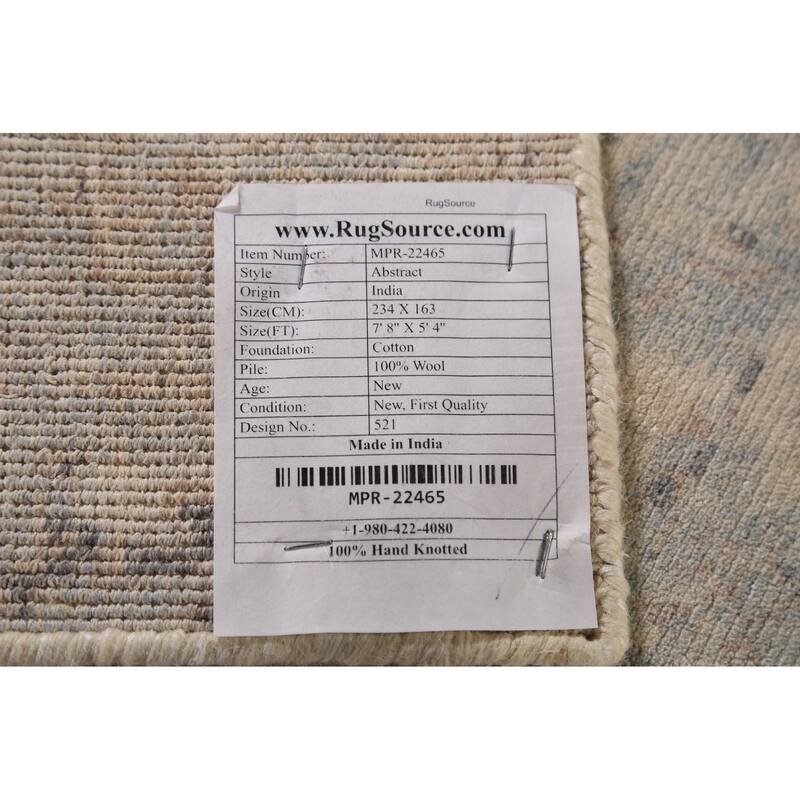 All-Over Abstract Area Rug Handmade Wool Carpet - 5'4"x 7'8"