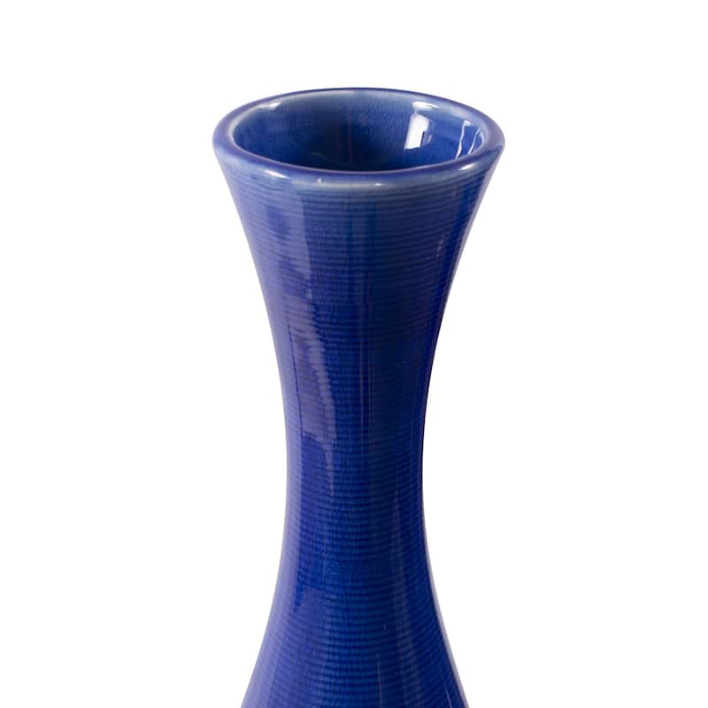 Allan Andrews Cobalt Blue Glaze Ceramic Vases - Set of 2