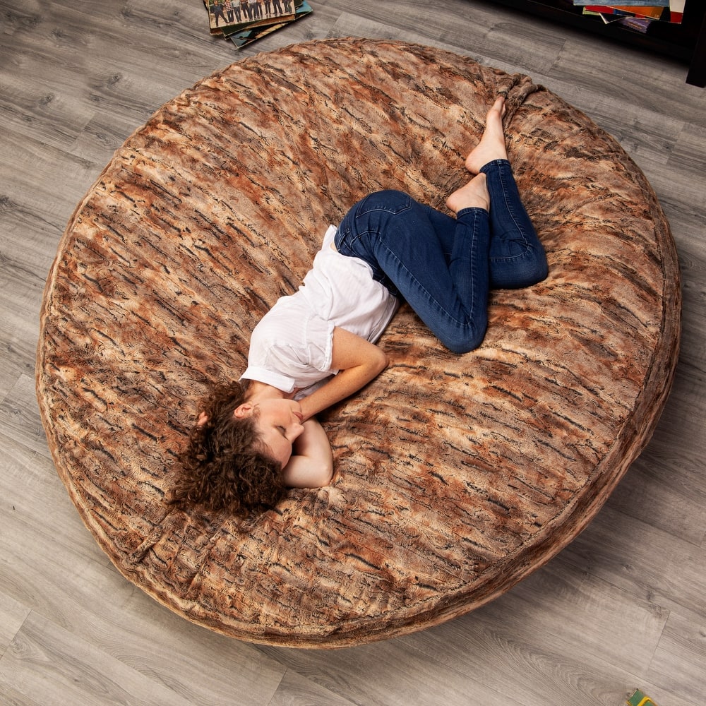 Jaxx Faux-Fur 6 Ft Giant Cocoon Bean Bag Sofa For Adults