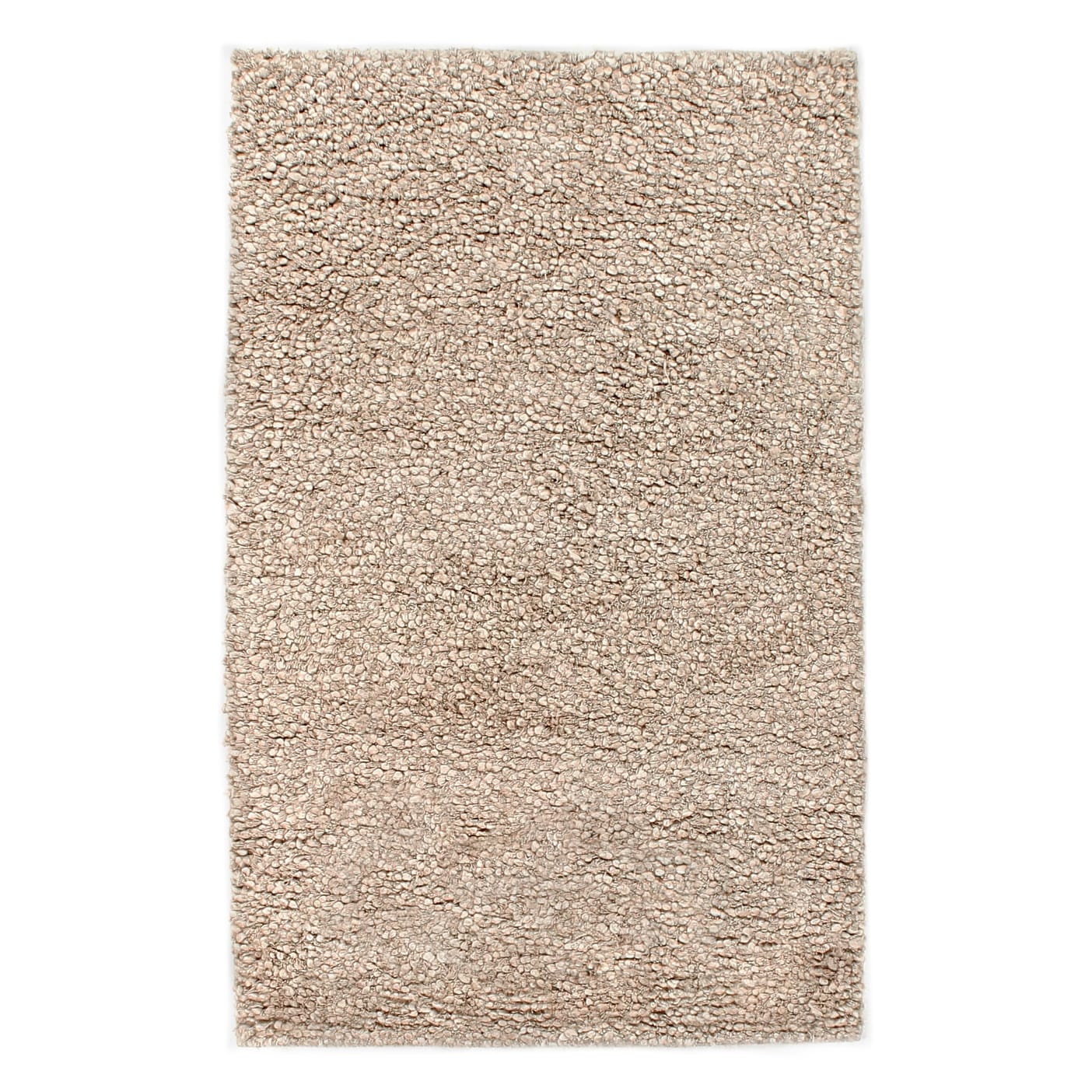 Wool Shaggy hand-knotted New Zealand Wool Beige Area Rug