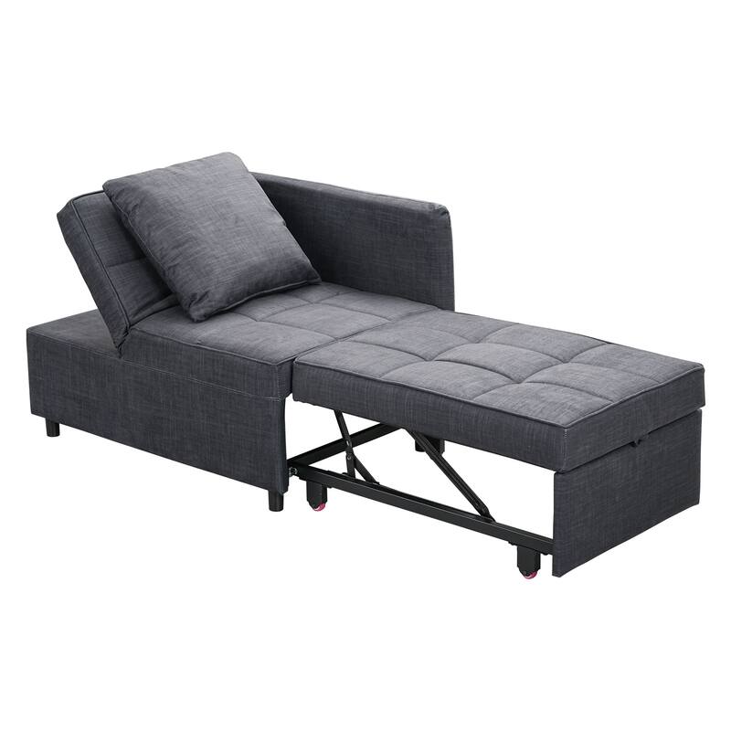 Ainfox Adjustable Sofa Chair Sleeper Sofa Bed Ottoman Couch with Metal Frame