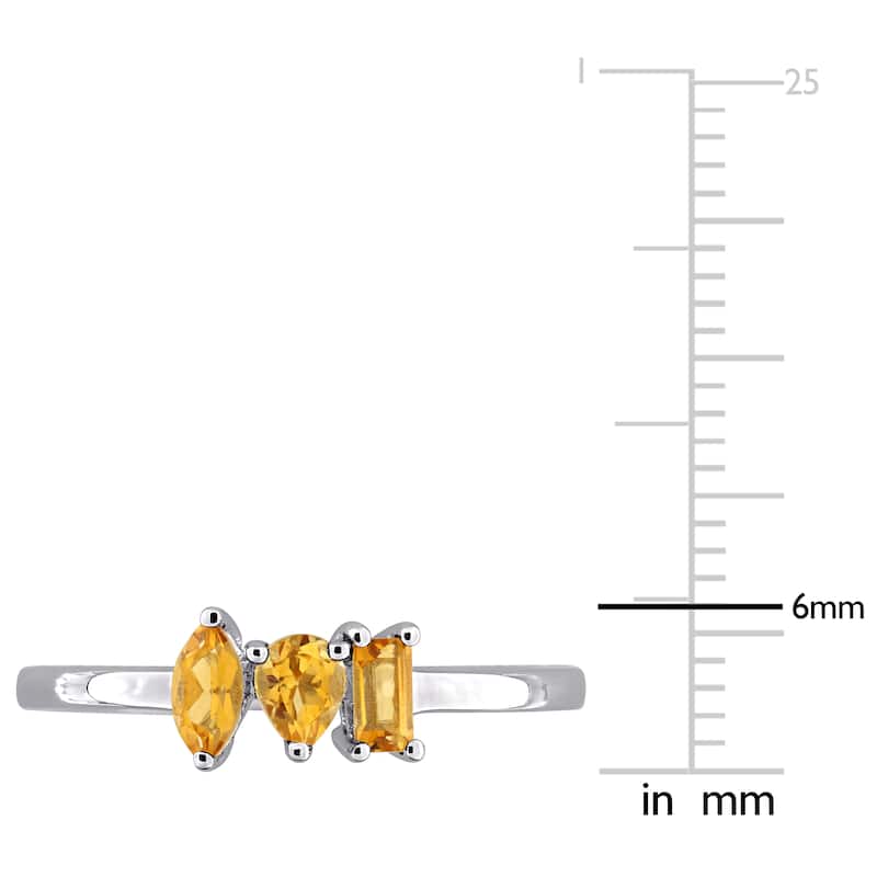 Miadora Multi-Gem Three Stone Ring Sterling Silver