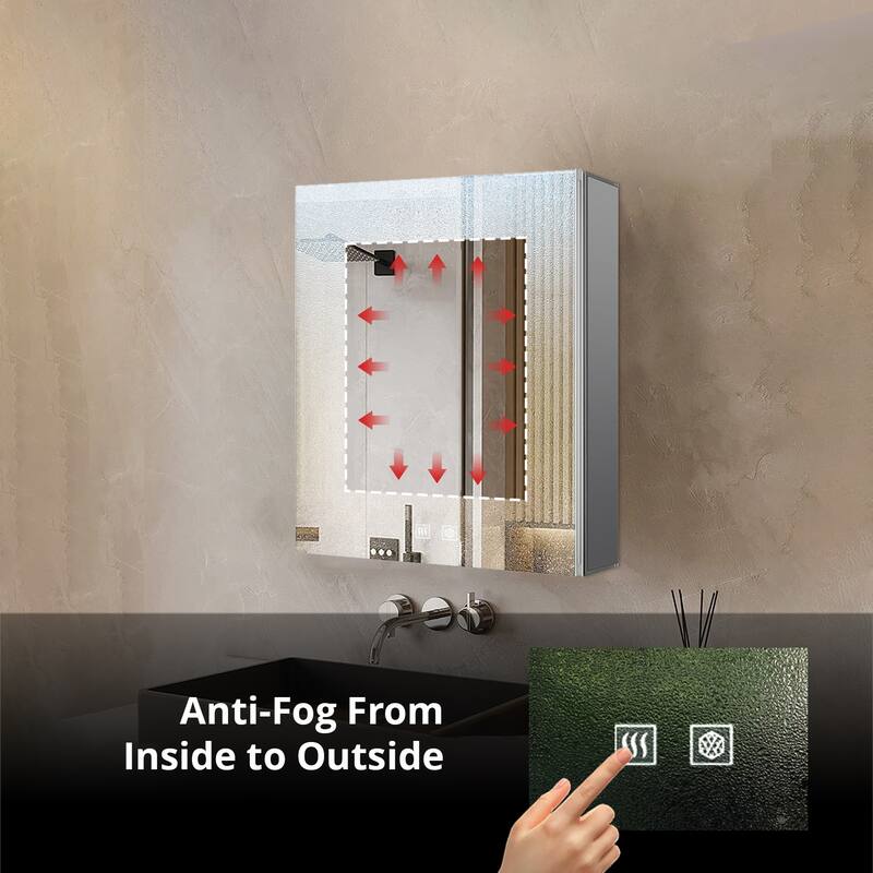 Corsica Surface-Mount LED Mirror Medicine Cabinet with Defogger