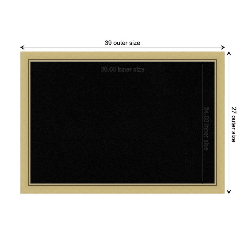 Landon Gold Narrow Framed Black Corkboard Bulletin Board - Board Size 36x24