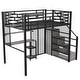 preview thumbnail 10 of 30, Space-Saving Design Full Size Metal Loft Bed with Desk,Full-Length Guardrail