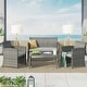 preview thumbnail 2 of 20, Corvus Alsace 4-piece Outdoor Rattan Wicker Sofa Set Natural Cushion with Grey Wicker