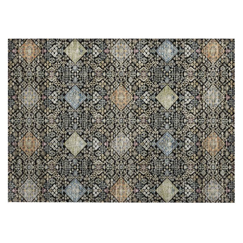 Machine Washable Indoor/ Outdoor Boho Panel Chantille Rug