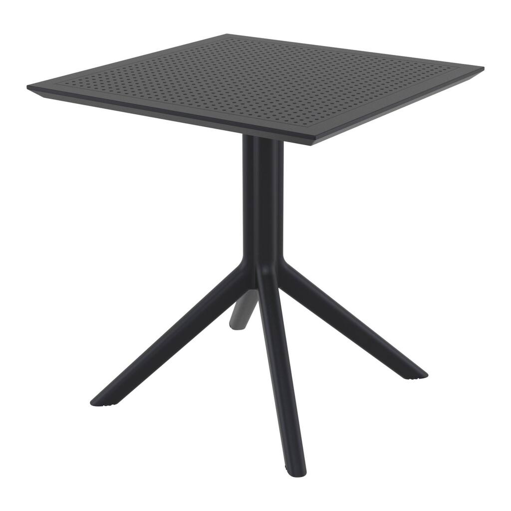29.5" Black Square Outdoor Patio Dining Table