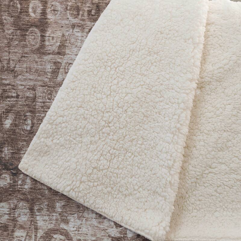 Premium Machine Washable Modern Prints Sherpa Throw Blanket