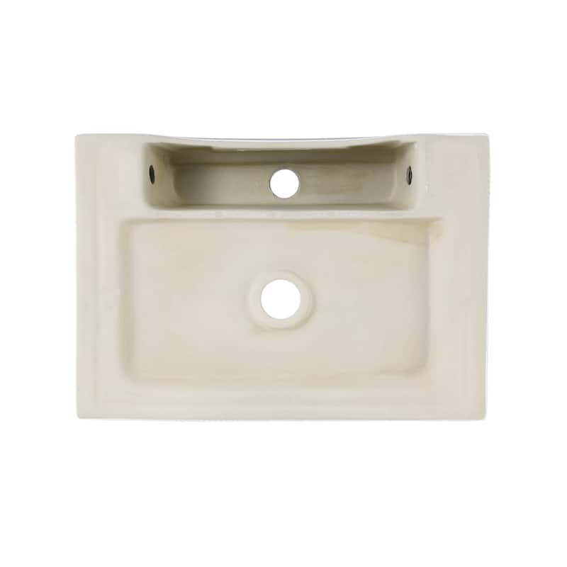 Reims 20 Rectangle Ceramic Vessel Sink, Matte White - 20.9" x 14.2" 4.75"