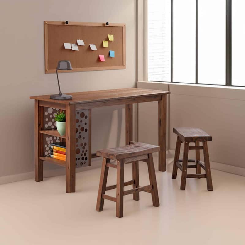 Sonoma Backless Saddle Stool - Set of 2 - Chestnut Wire-Brush - Short