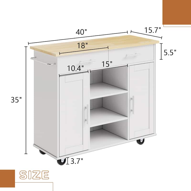 Futzca Storage Kitchen Island Cart - N/A