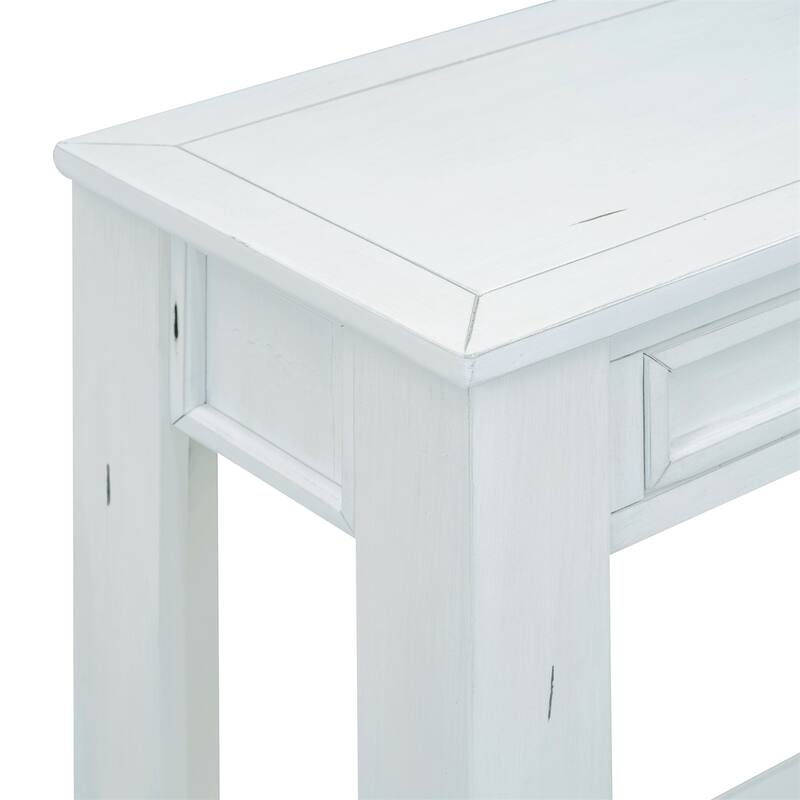 Merax Rustic Console Table with Storage Drawers and Bottom Shelf