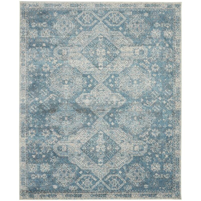 Power Loomed Distressed Geometric Modern Stain Resistant Area Rug - 120' X '96' X '0.5