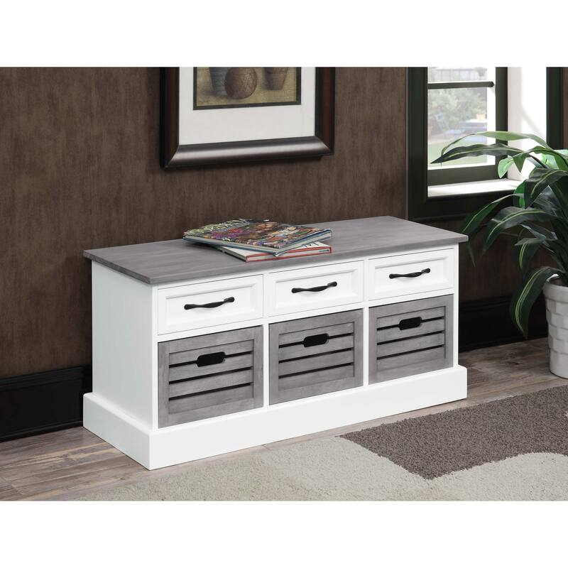 Alma Traditional 3-drawer Storage Bench White