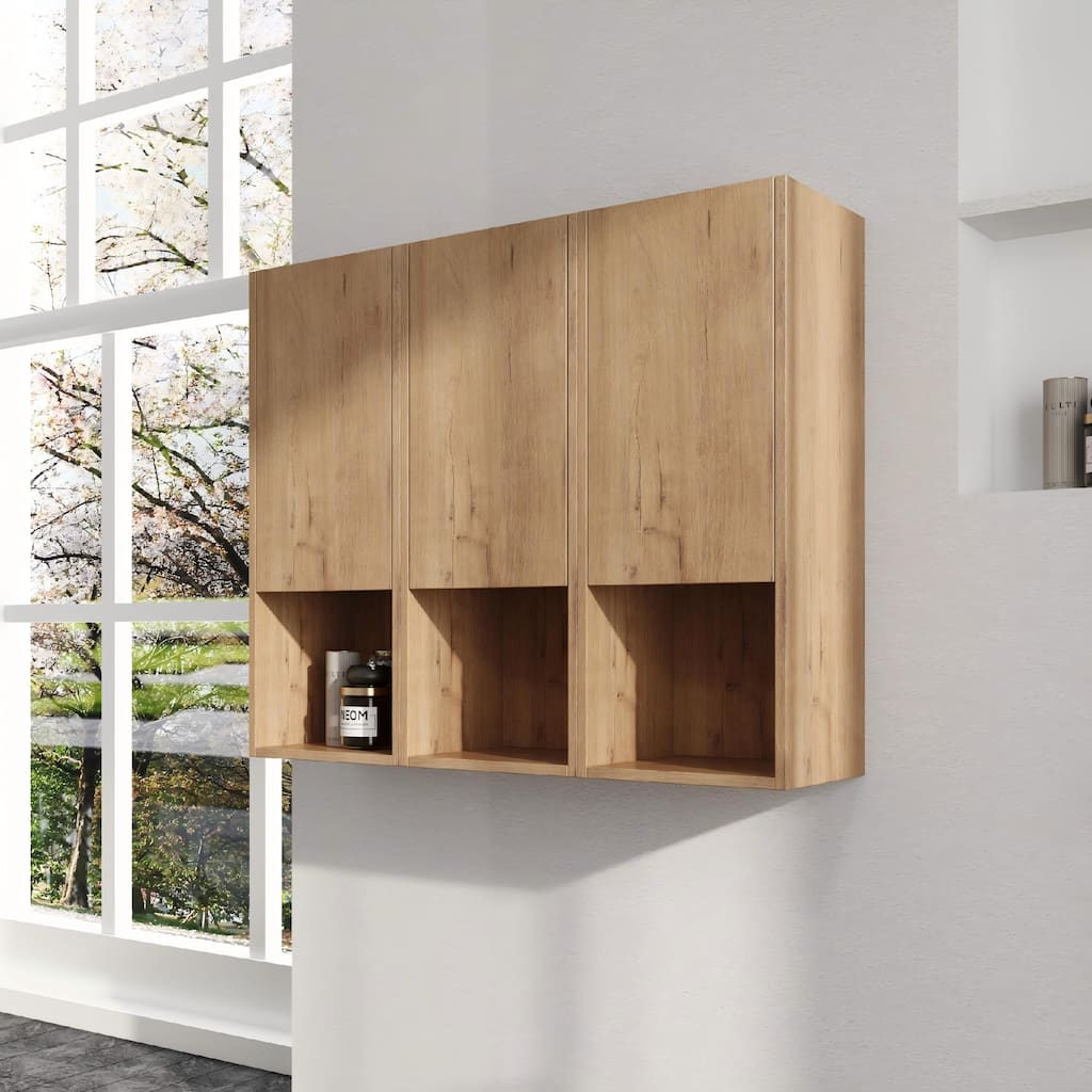 Malwee 12"/24"/36" Wall Cabinet, Wall Mounted Home Storage Cabinet, Bathroom Medicine Cabinet with Soft Close Door and Shelf