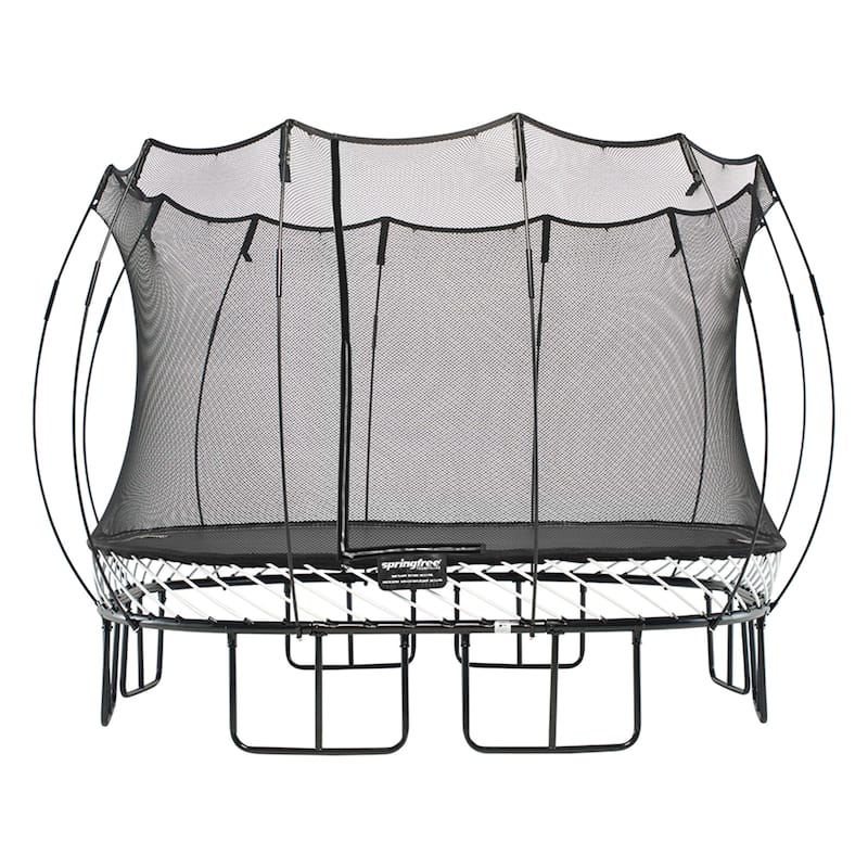 Springfree Trampoline Kids Square 11 Foot Trampoline & FlexrHoop Basketball Game - 260.78