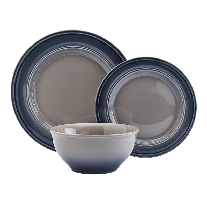 Mason Craft & More Festival Ombre 12PC Dinnerware Set - Service for 4 - Grey - 12 Piece