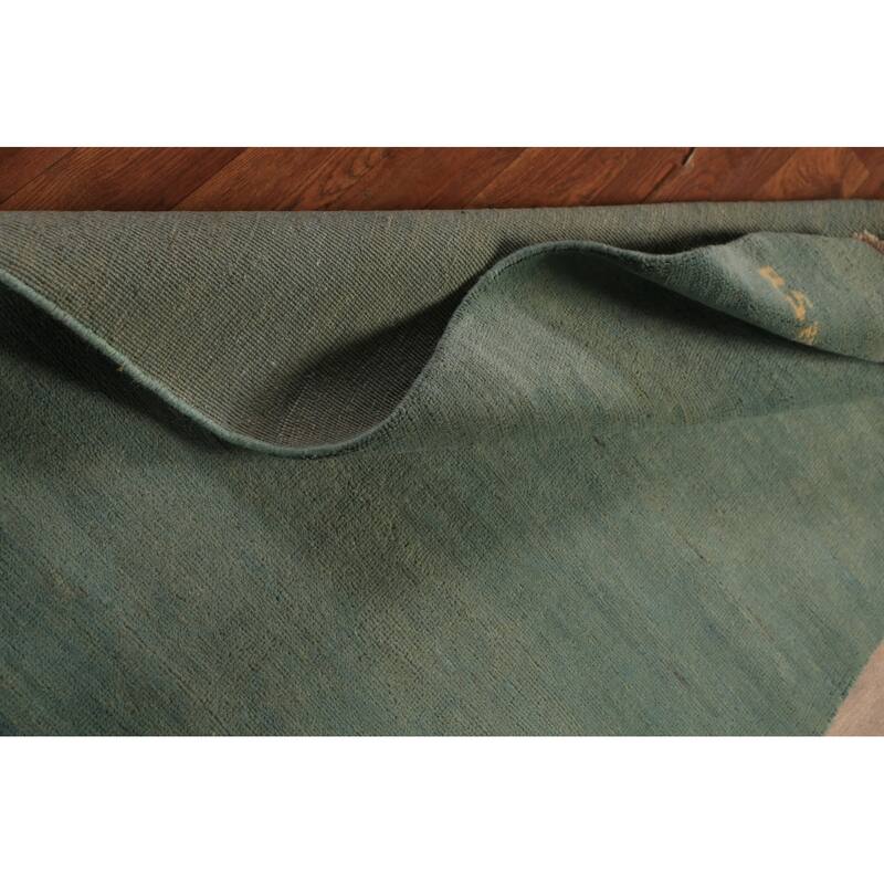 Green & Blue Modern Gabbeh Oriental Rug Handmade Wool Carpet - 3'2" x 4'11"