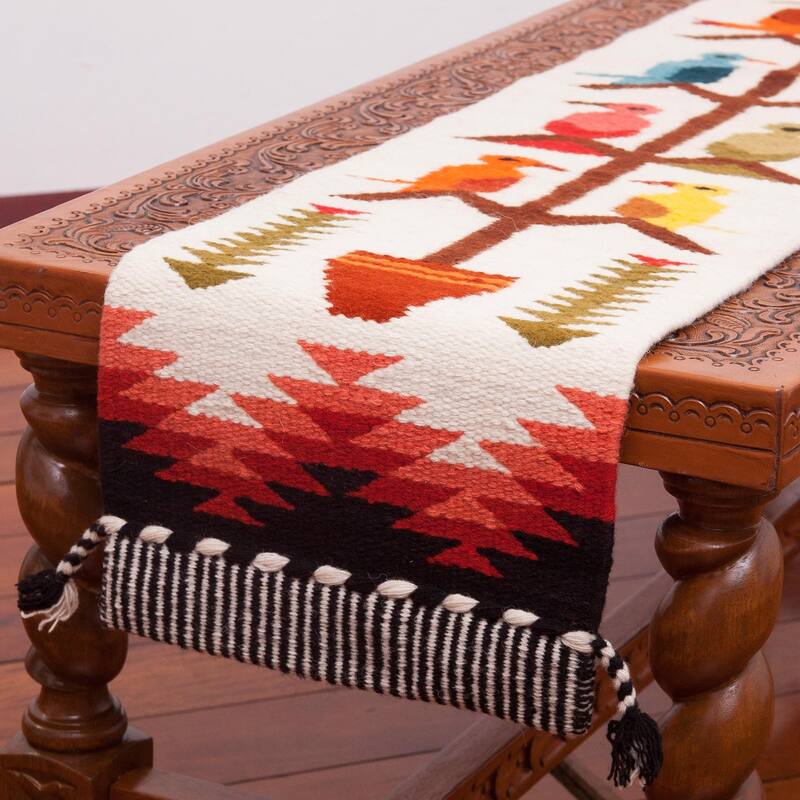 Novica Handmade Songs Of The Countryside Wool Blend Table Runner