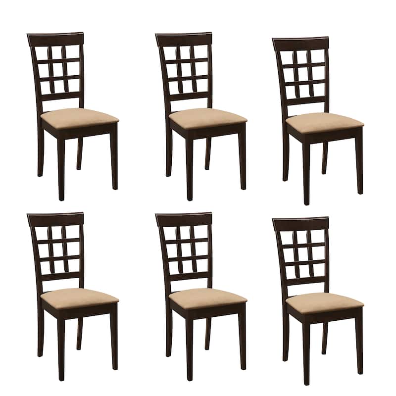 Hazelton Beige and Cappuccino Padded Seat Dining Chairs (Set of 6)