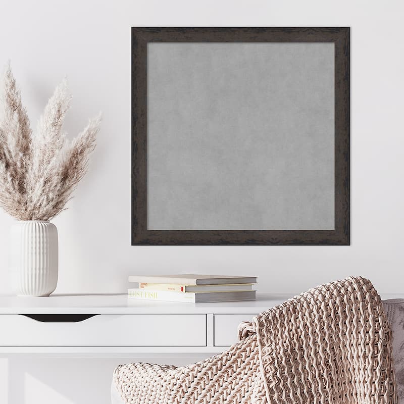 Amanti Art Dappled Black Brown Narrow Framed Magnetic Board
