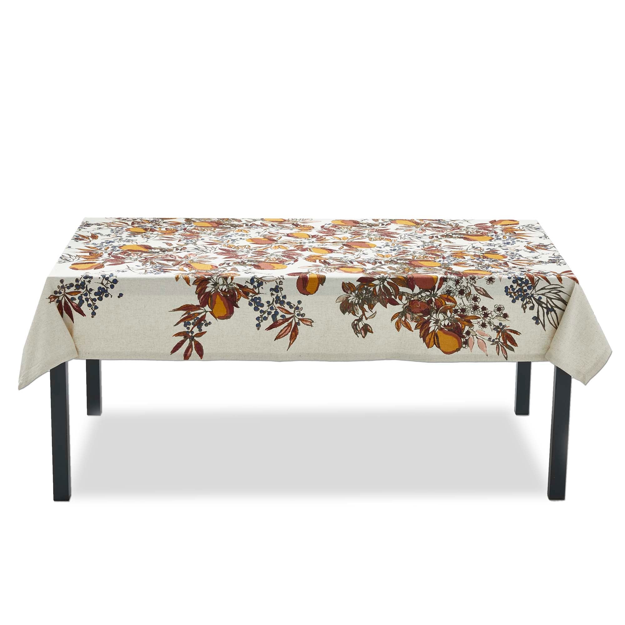 Pear Tablecloth - Cotton Fall Harvest Design, 84" x 60", Machine Washable, Perfect for Autumn Gatherings