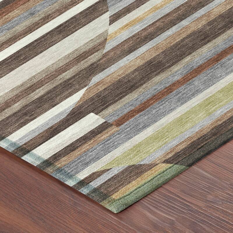 Machine Washable Indoor/ Outdoor Modern Cokedale Chantille Rug