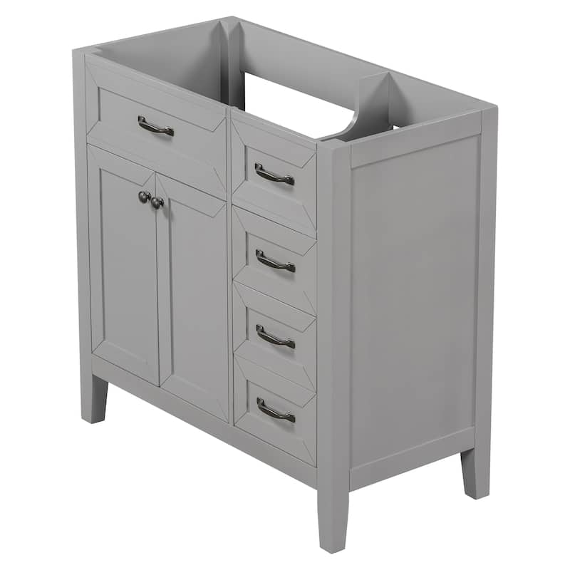 (Base Only) 36" Bathroom Vanity without Sink, Bathroom Cabinet with Drawers