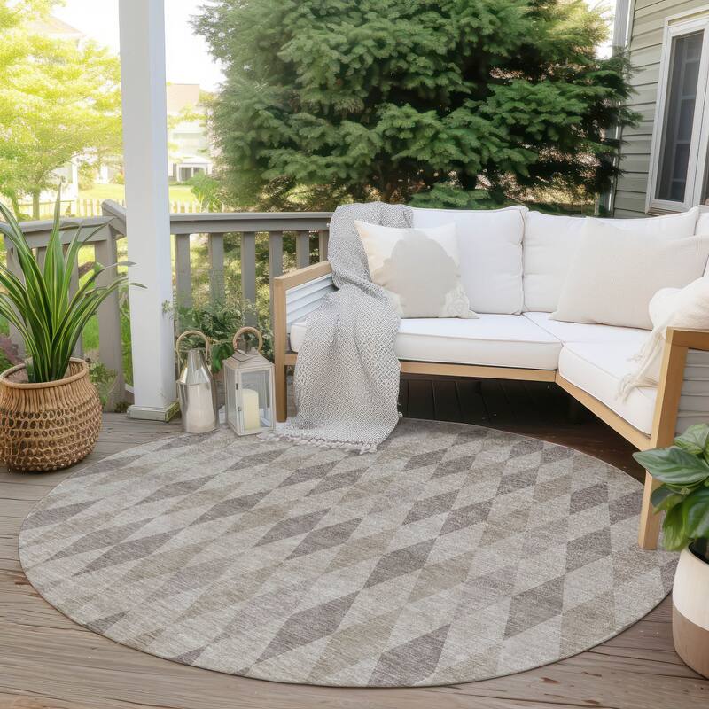 Hamo Stylish Geometric Weather Resistant Versatile Elegance Outdoor Rug