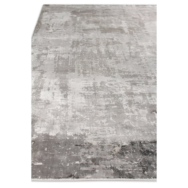 EXQUISITE RUGS Koda Hand-loomed Bamboo Silk Grey/Ivory Area Rug.