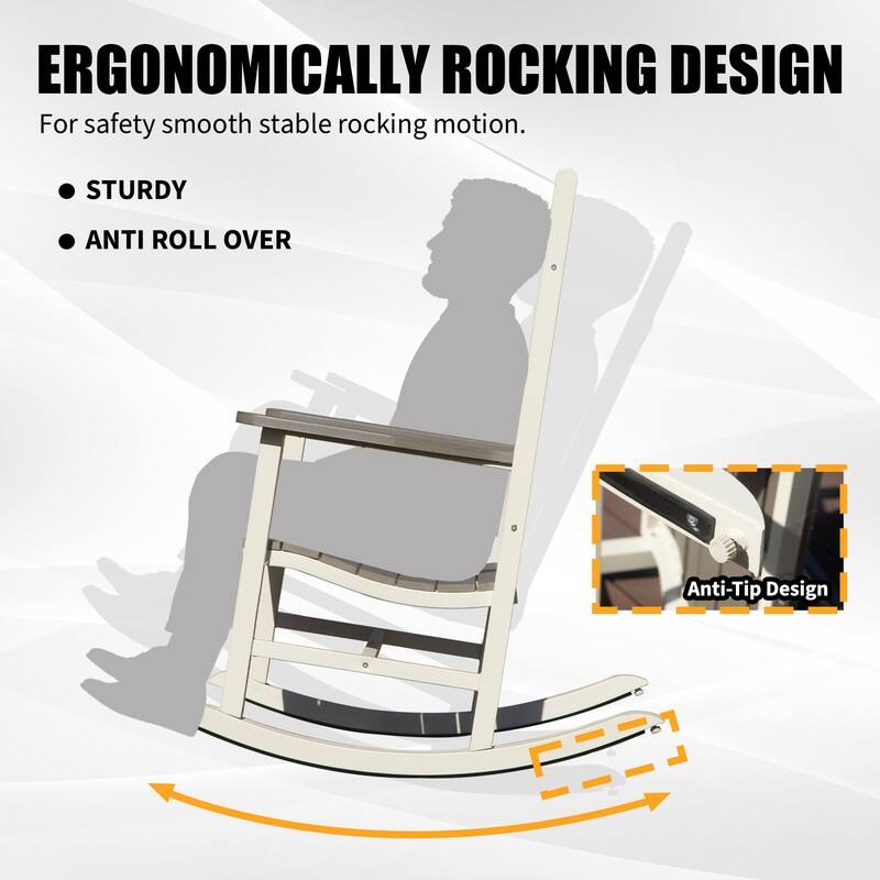 Domi Outdoor Rocking Chair Set – High Back, Weather-Resistant Porch Rockers for Patio