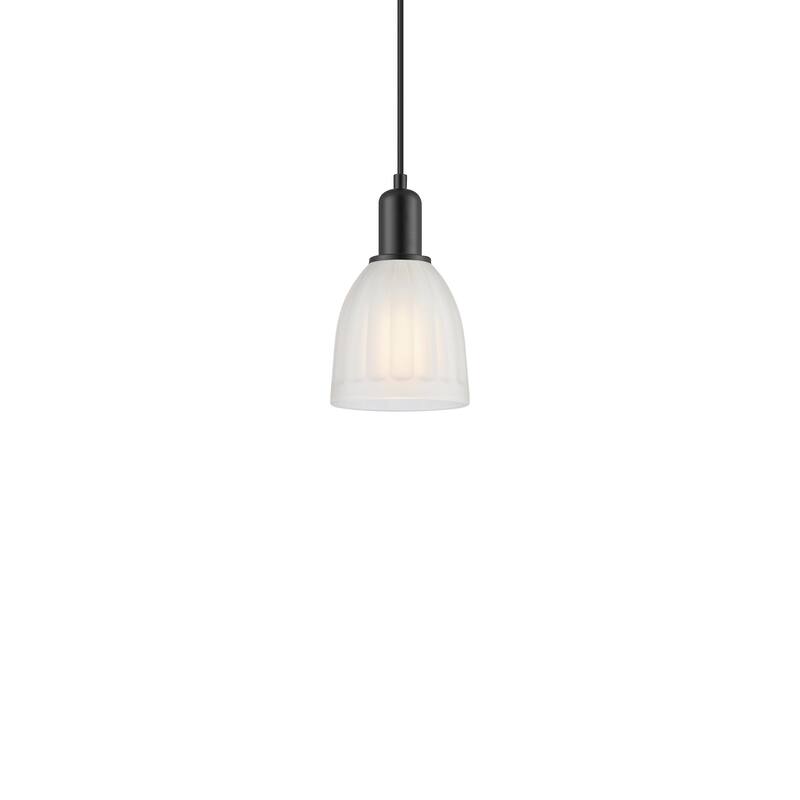 Innovations Lighting 716-1P-11-6 Brookfield Pendant Brookfield 6" Wide - Matte Black / White