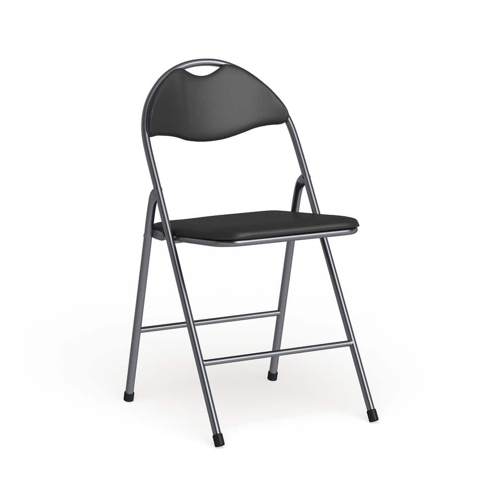 2 Pack 300 lb. Capacity Vinyl Metal Folding Chair with Carrying Handle