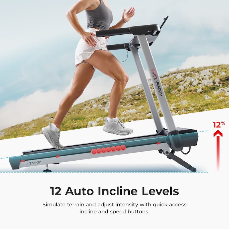 Sunny Health & Fitness Pace 500 Smart Auto Incline Treadmill - SF-T724081