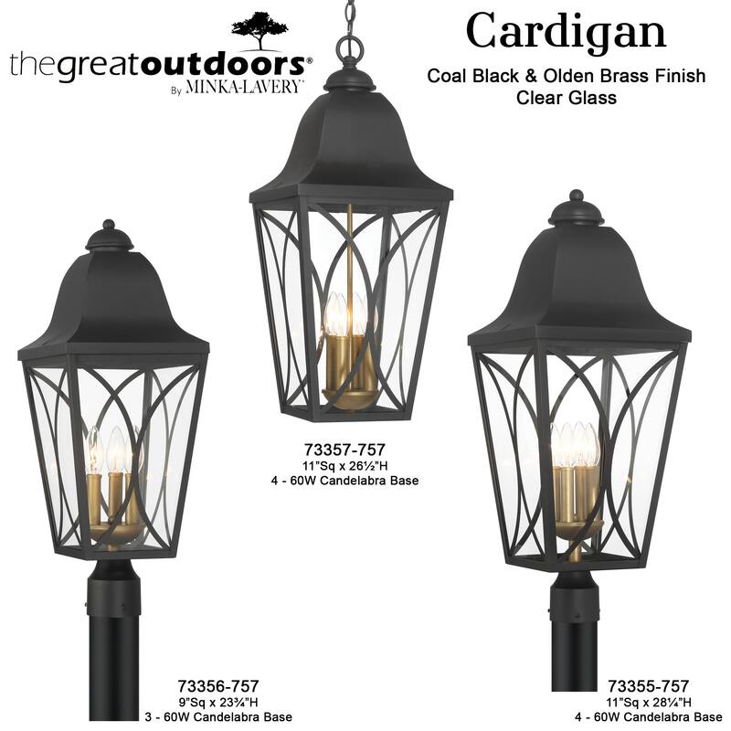 The Great Outdoors 73357 Cardigan 4 Light 11" Wide Outdoor Pendant