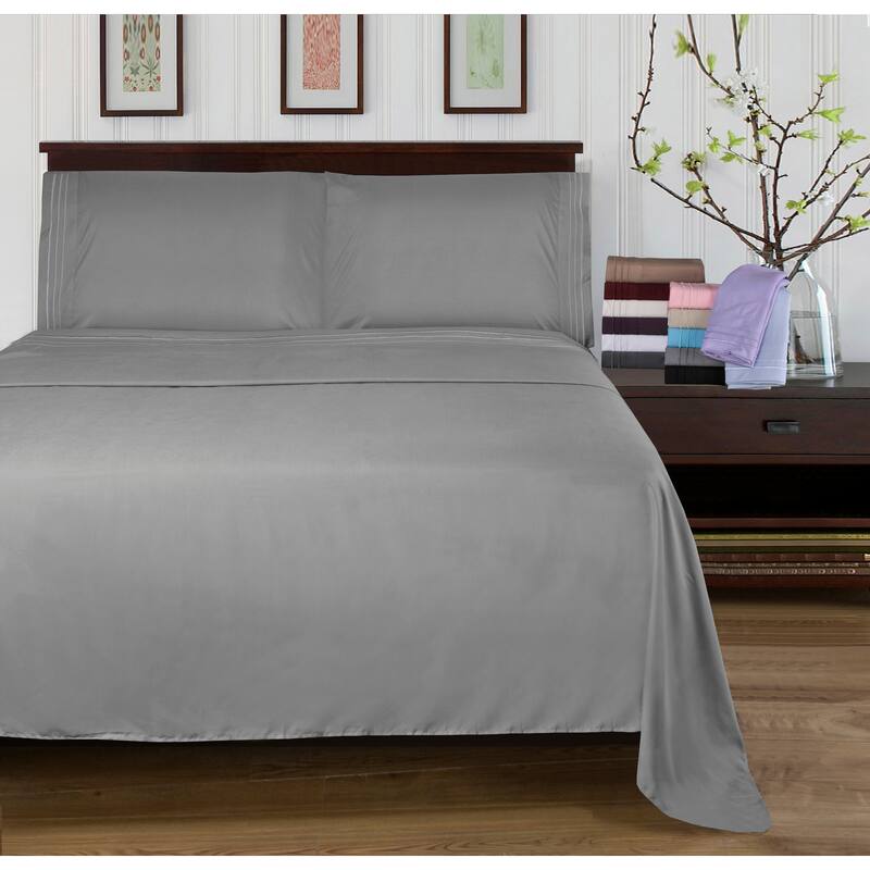 Superior Wrinkle-resistant Embroidered Microfiber Deep Sheet Set