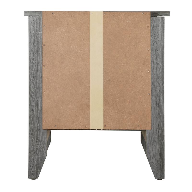 Modern 21-in Metal Hand Holder Single-Drawer Wood Nightstand with Open Rack