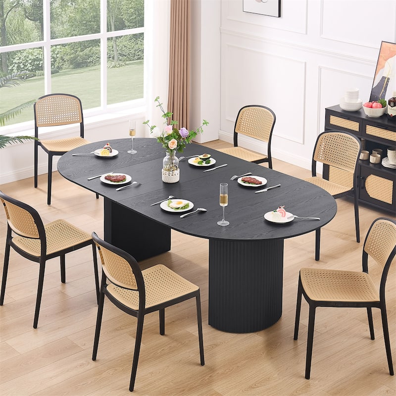 Expandable Dining Table,Solid Top Extending Table Modern Kitchen Table