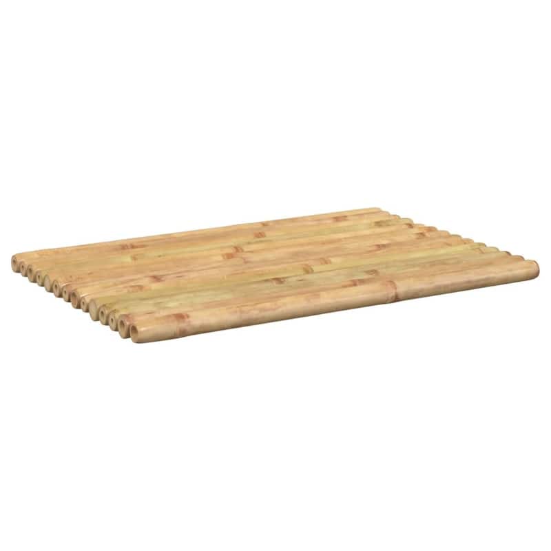 vidaXL Bath Mats Doormat Shower Accent Bathroom Kitchen Backyard 2 Pcs Bamboo